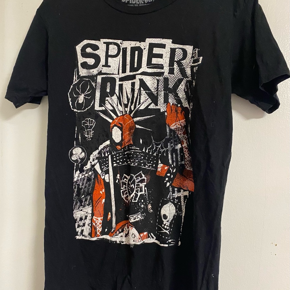 Spider Punk Black Graphic T-Shirt